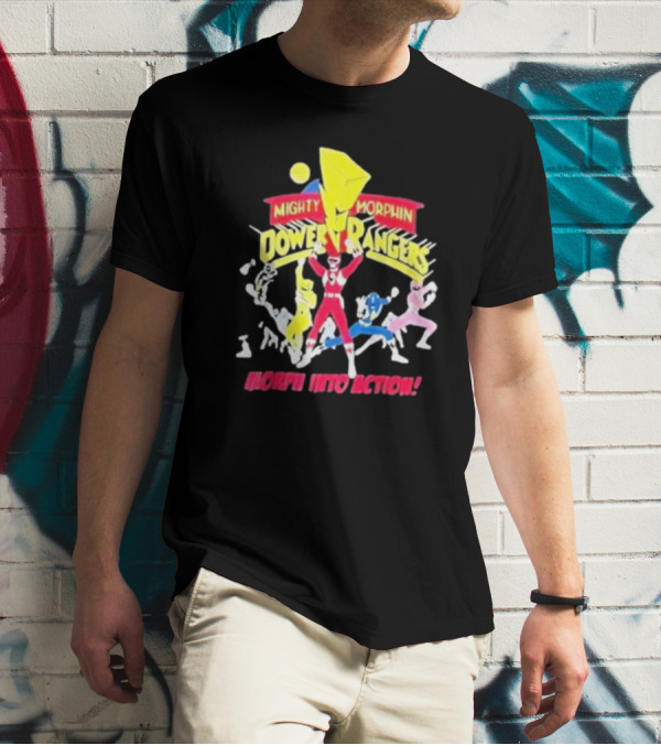 Mighty Morphin Power Rangers Morph Into Action T-Shirt