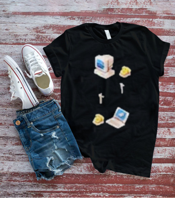 Wilbur’s Dial Up Vintage Computer And Classic Yellow Telephones Nostalgia T-Shirt