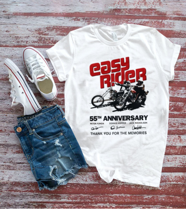 Easy Rider 55th Anniversary Dennis Hopper Jack Nicholson Peter Fonda Thank You For The Memories T-Shirt