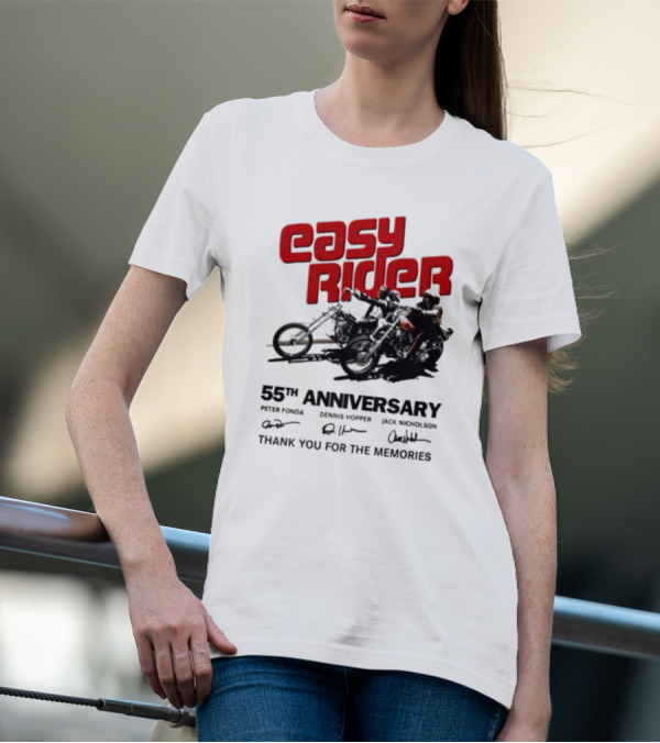 Easy Rider 55th Anniversary Dennis Hopper Jack Nicholson Peter Fonda Thank You For The Memories T-Shirt