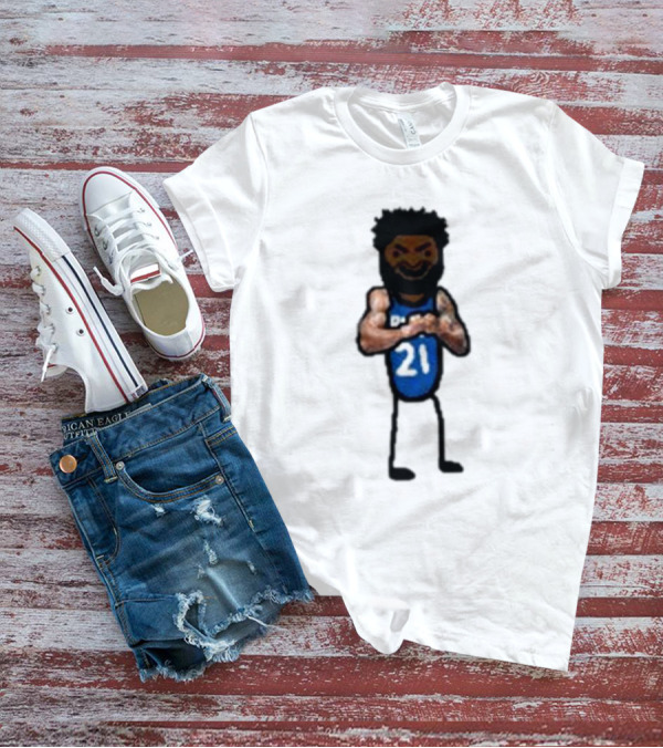 Nbapaint Joel Embeast Mode Cartoon 21 Jersey Basketball Stick Figure T-Shirt