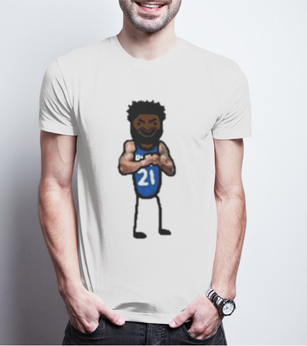 Nbapaint Joel Embeast Mode Cartoon 21 Jersey Basketball Stick Figure T-Shirt