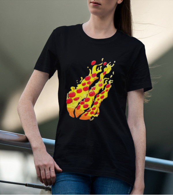 Preston Stylez Fire Pizza Flaming Pepperoni Blaze T-Shirt