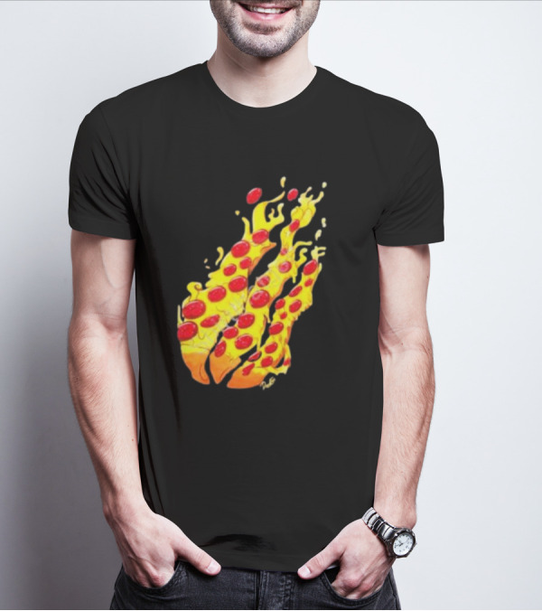 Preston Stylez Fire Pizza Flaming Pepperoni Blaze T-Shirt