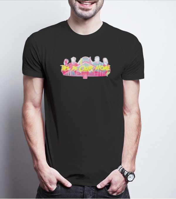 This Is Our Home Baseball Themed Design With Iconic Bridge And Figures T-Shirt