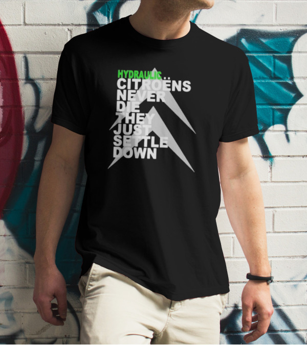 Hydraulic Citroens Never Die They Just Settle Down Chevrons T-Shirt