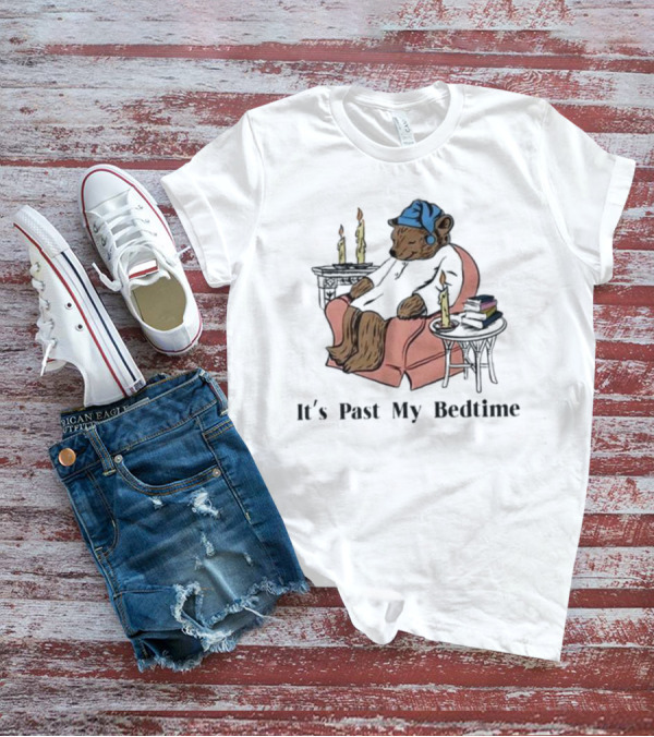 It's Past My Bedtime Cozy Sleeping Bear With Candles And Books T-Shirt