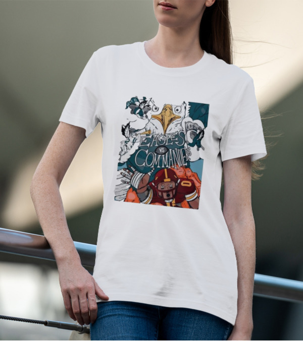 Eagles Vs Commanders Cartoon October 29 Football Showdown T-Shirt