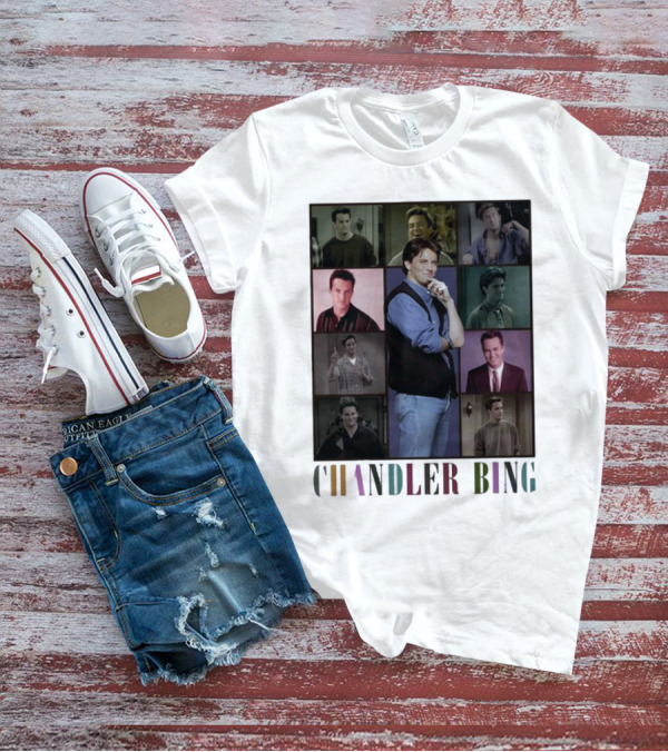 Retro Chandler Bing 90s Sweater Matthew Perry Collage T-Shirt