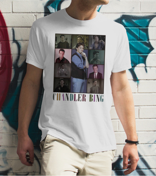 Retro Chandler Bing 90s Sweater Matthew Perry Collage T-Shirt