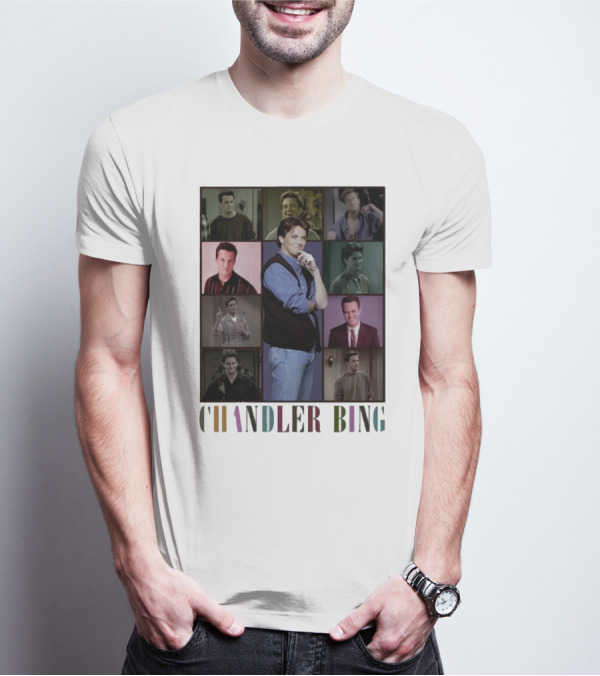 Retro Chandler Bing 90s Sweater Matthew Perry Collage T-Shirt