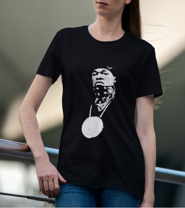 Drake Ibashar Bandana Portrait With Large Medal Necklace T-Shirt