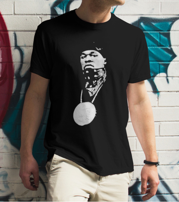 Drake Ibashar Bandana Portrait With Large Medal Necklace T-Shirt