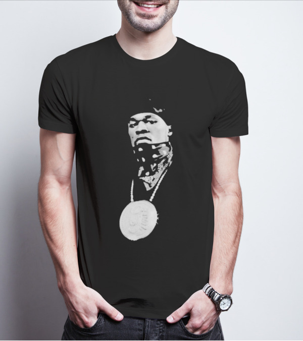 Drake Ibashar Bandana Portrait With Large Medal Necklace T-Shirt