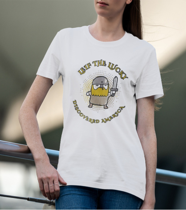 Leif The Lucky Discovered America Chibi Cute Viking T-Shirt