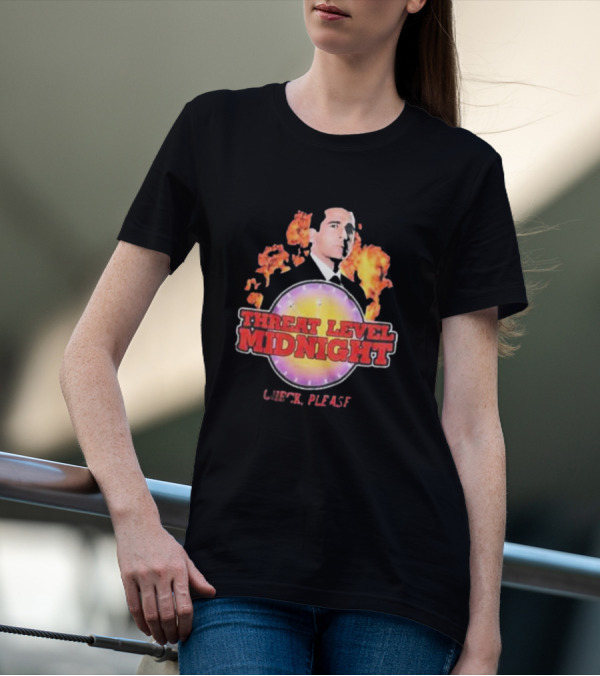 Michael Scott Threat Level Midnight Check Please The Office T-Shirt