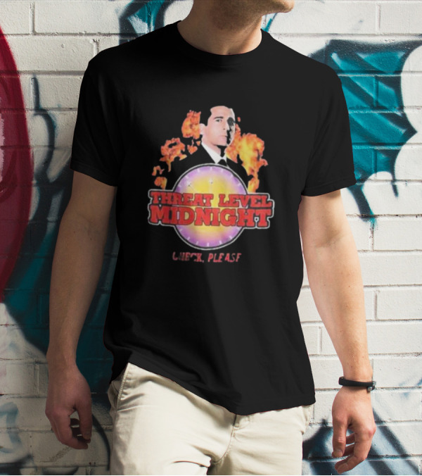 Michael Scott Threat Level Midnight Check Please The Office T-Shirt