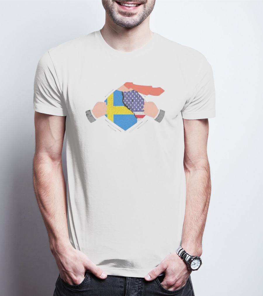Ripping Off Sweden And America Flag T-Shirt