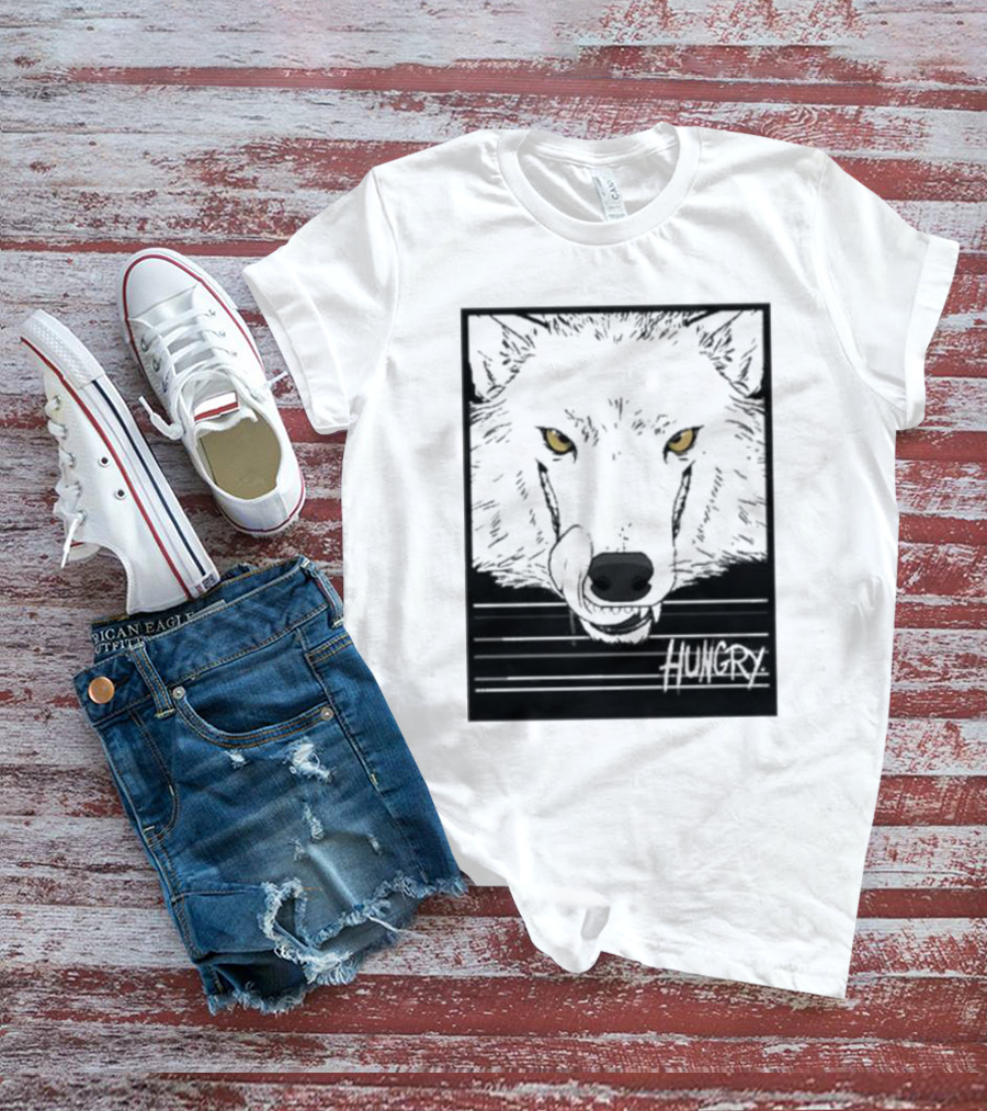 Sloshdog Hungry Wolf Face Yellow Eyes T-Shirt