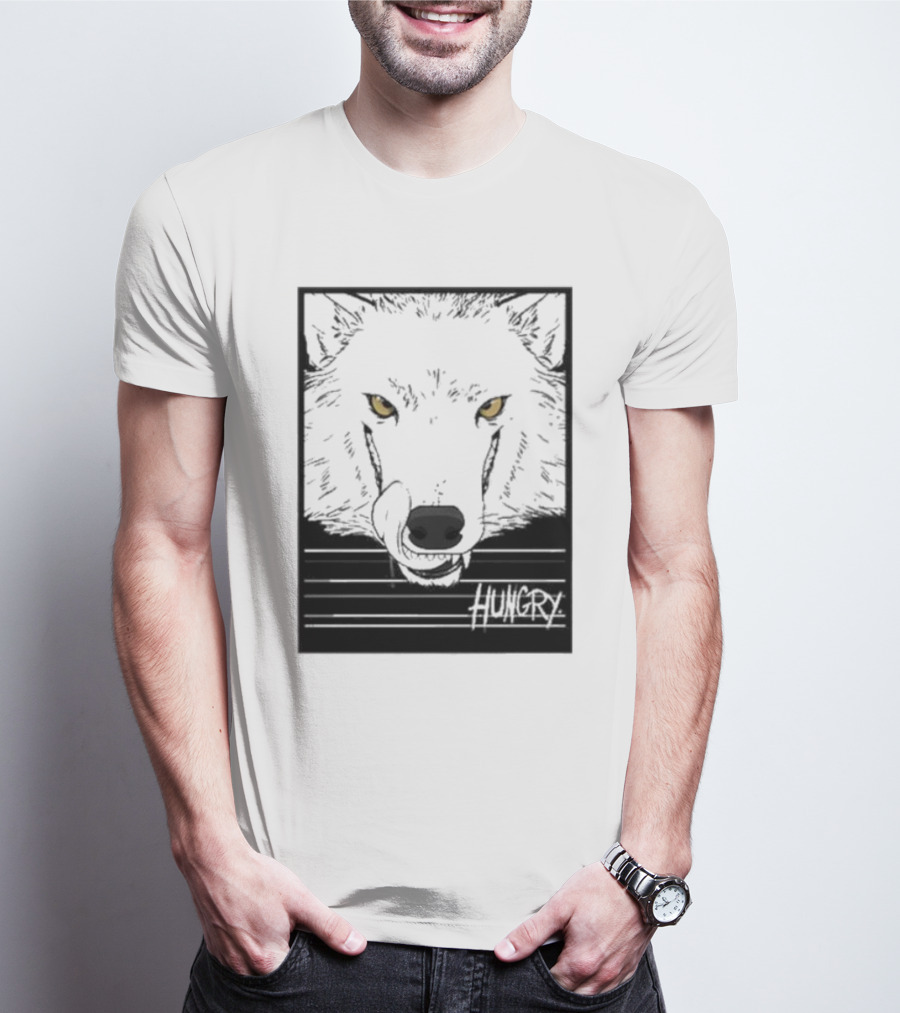 Sloshdog Hungry Wolf Face Yellow Eyes T-Shirt