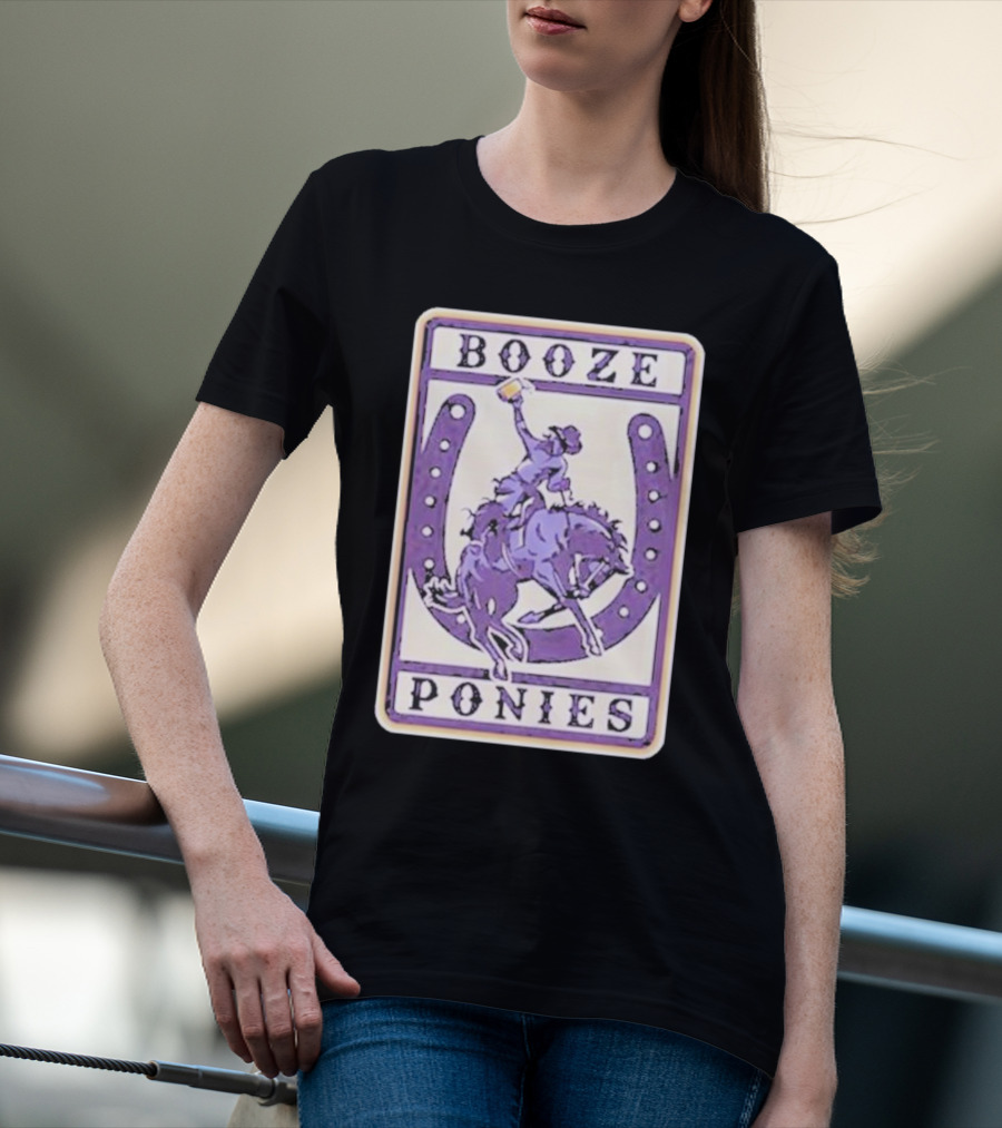 The Dozen Merch Booze Ponies Horseshoe Rider T-Shirt