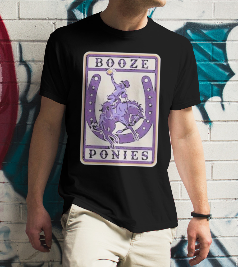The Dozen Merch Booze Ponies Horseshoe Rider T-Shirt