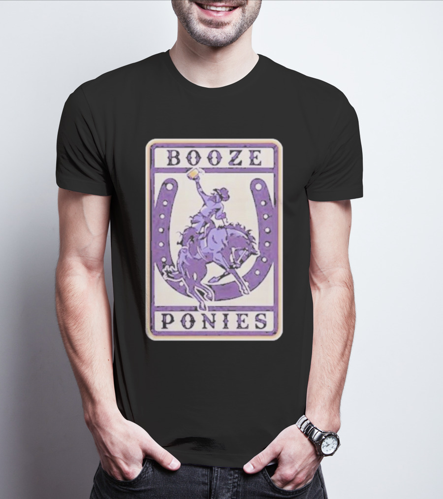 The Dozen Merch Booze Ponies Horseshoe Rider T-Shirt