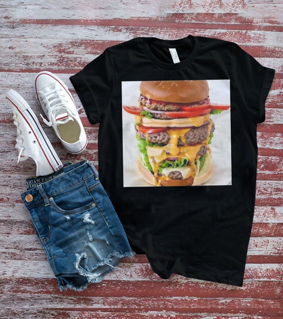 Heisenburger Cringey Quadruple Cheeseburger Stack T-Shirt