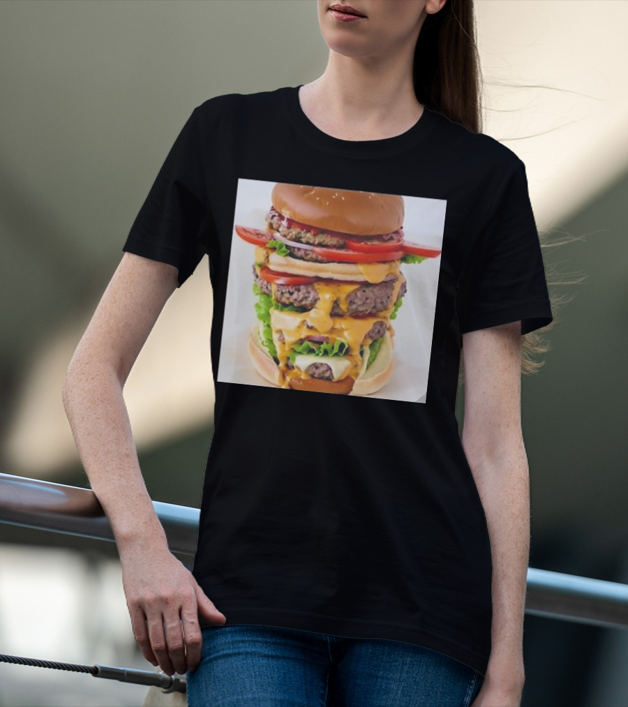 Heisenburger Cringey Quadruple Cheeseburger Stack T-Shirt