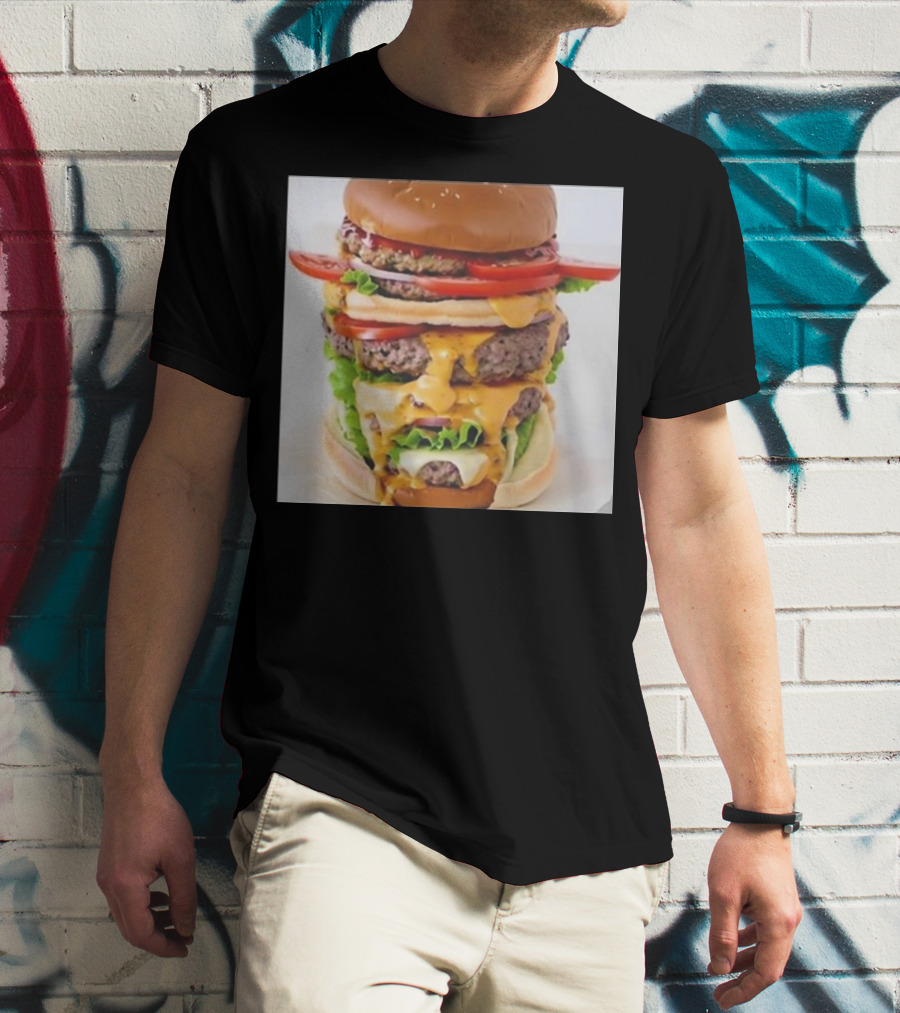 Heisenburger Cringey Quadruple Cheeseburger Stack T-Shirt