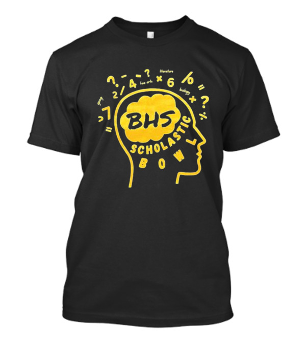 BHS Scholastic Bowl 2023-24 Team Debut With Quiz Symbols And Subject Highlights T-Shirt