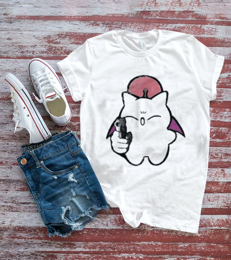 Gun Wielding Moogle By Wisdomeel T-Shirt