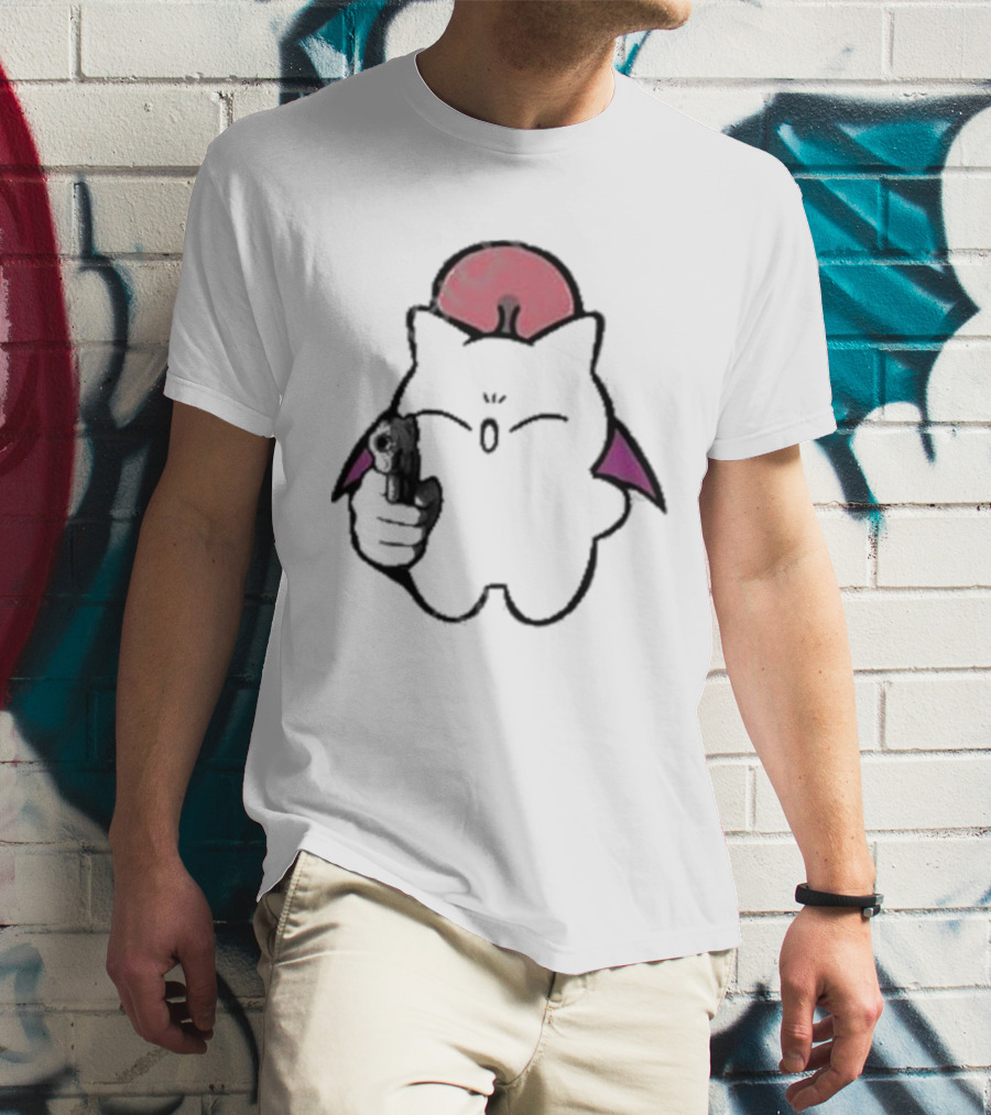 Gun Wielding Moogle By Wisdomeel T-Shirt
