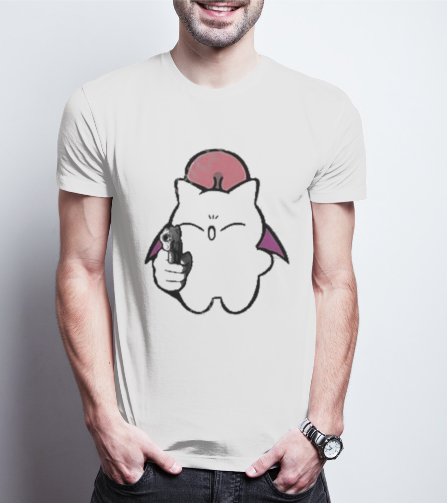 Gun Wielding Moogle By Wisdomeel T-Shirt