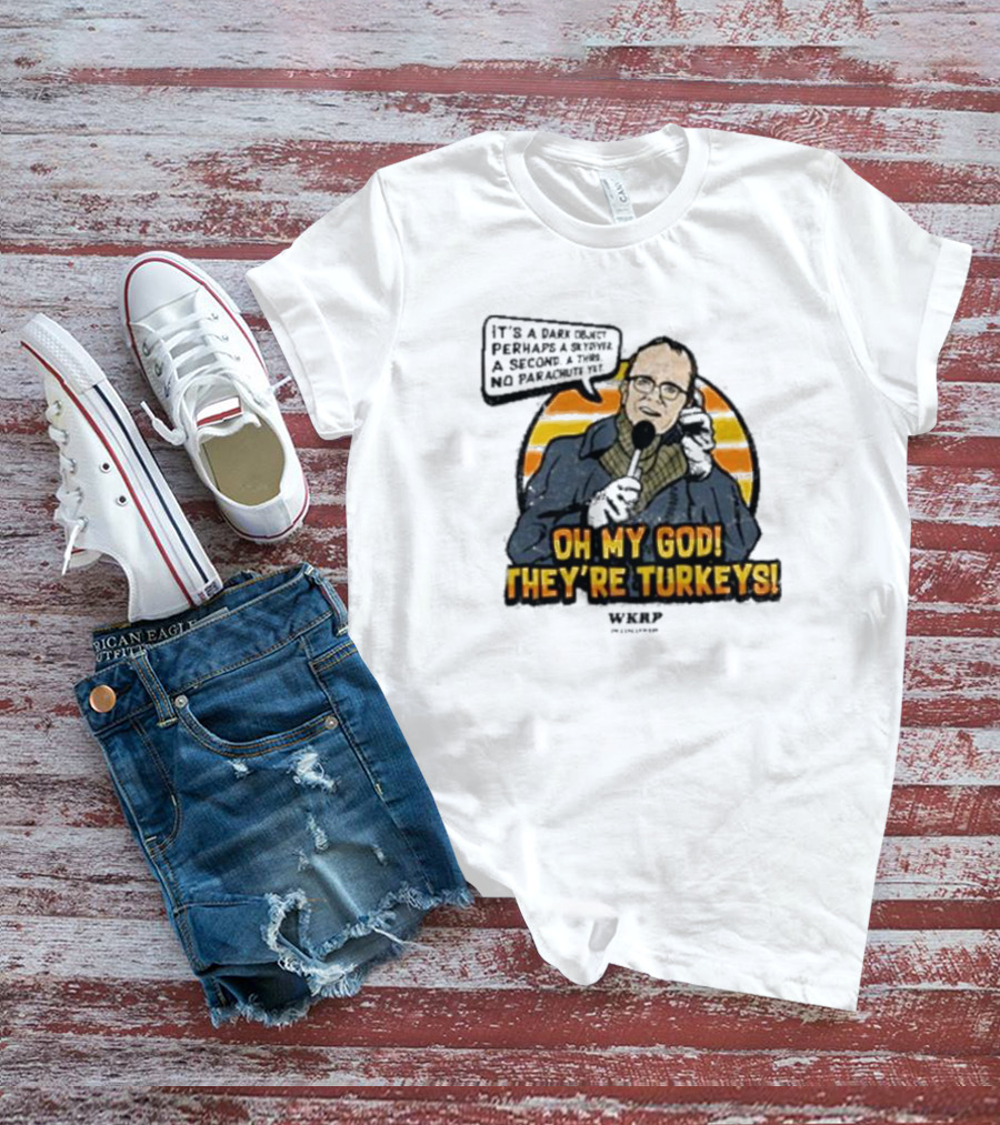 WKRP Oh My God They’re Turkeys Dark Object Parachute T-Shirt