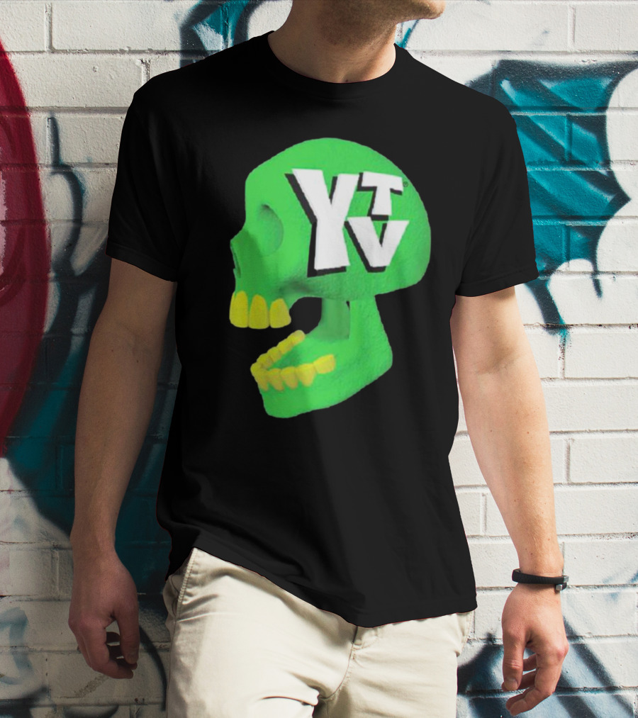 Ytv Green Skull Dark Night T-Shirt