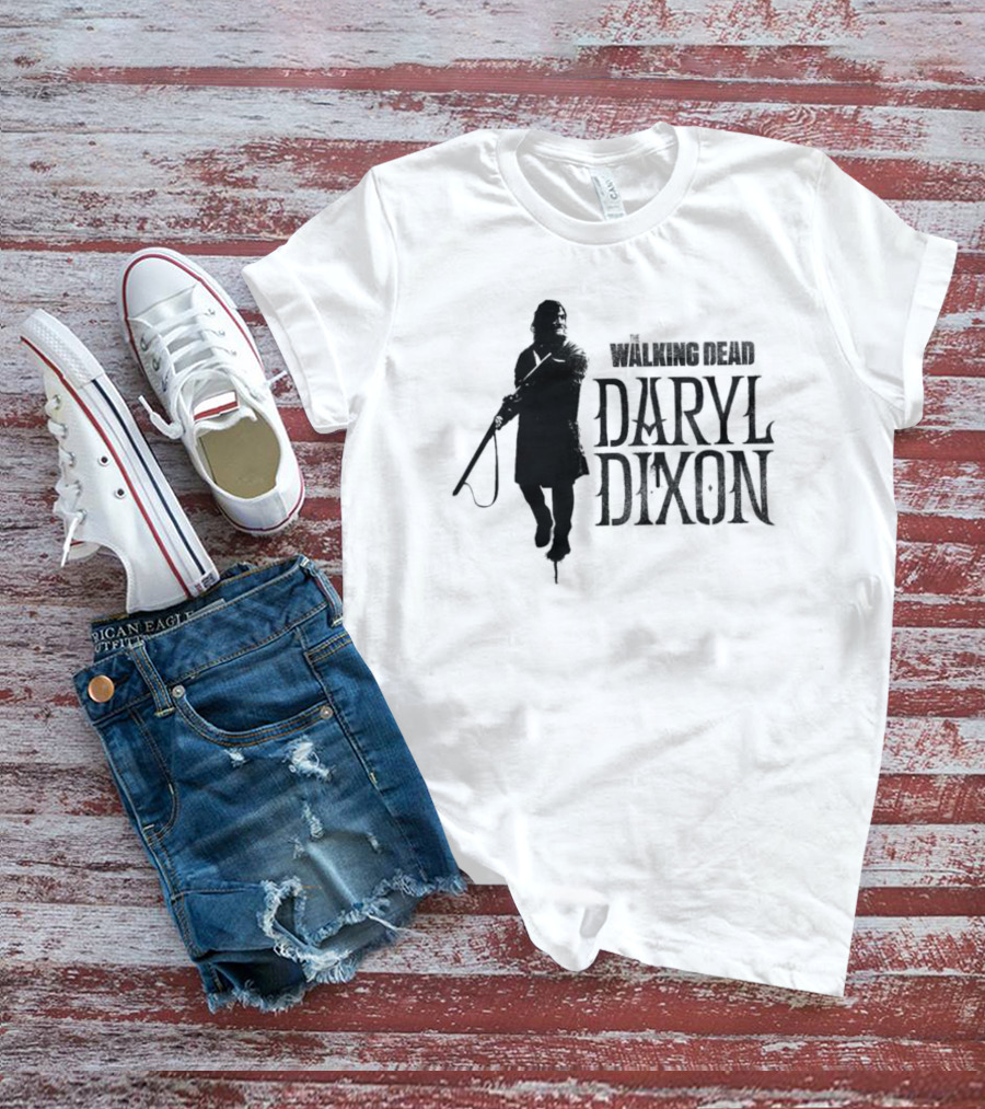 The Walking Dead Daryl Dixon Silhouette Crossbow Iconic Merch T-Shirt