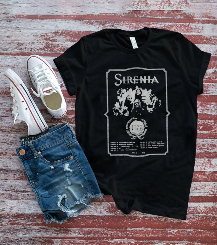 Sirenia 1977 Tour Spain Barcelona Madrid Santander Alicante Pontefract Madrid London T-Shirt