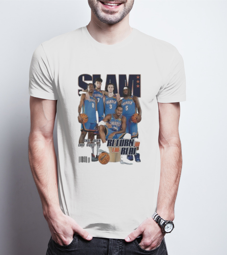 Slam Thunder Legends Return Of The Real Okc Thunder Slam 247 T-Shirt