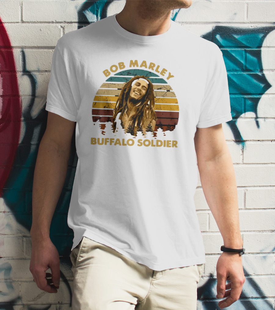 Bob Marley Buffalo Soldier Vintage Retro Sunset T-Shirt