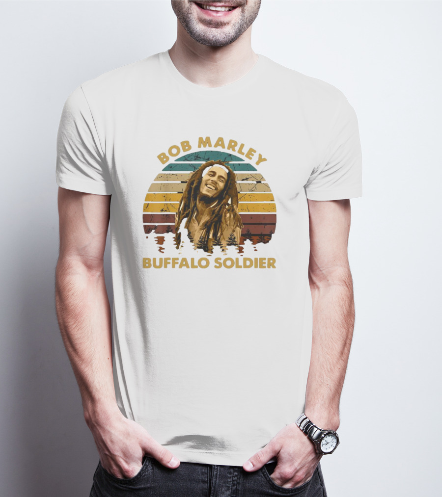Bob Marley Buffalo Soldier Vintage Retro Sunset T-Shirt