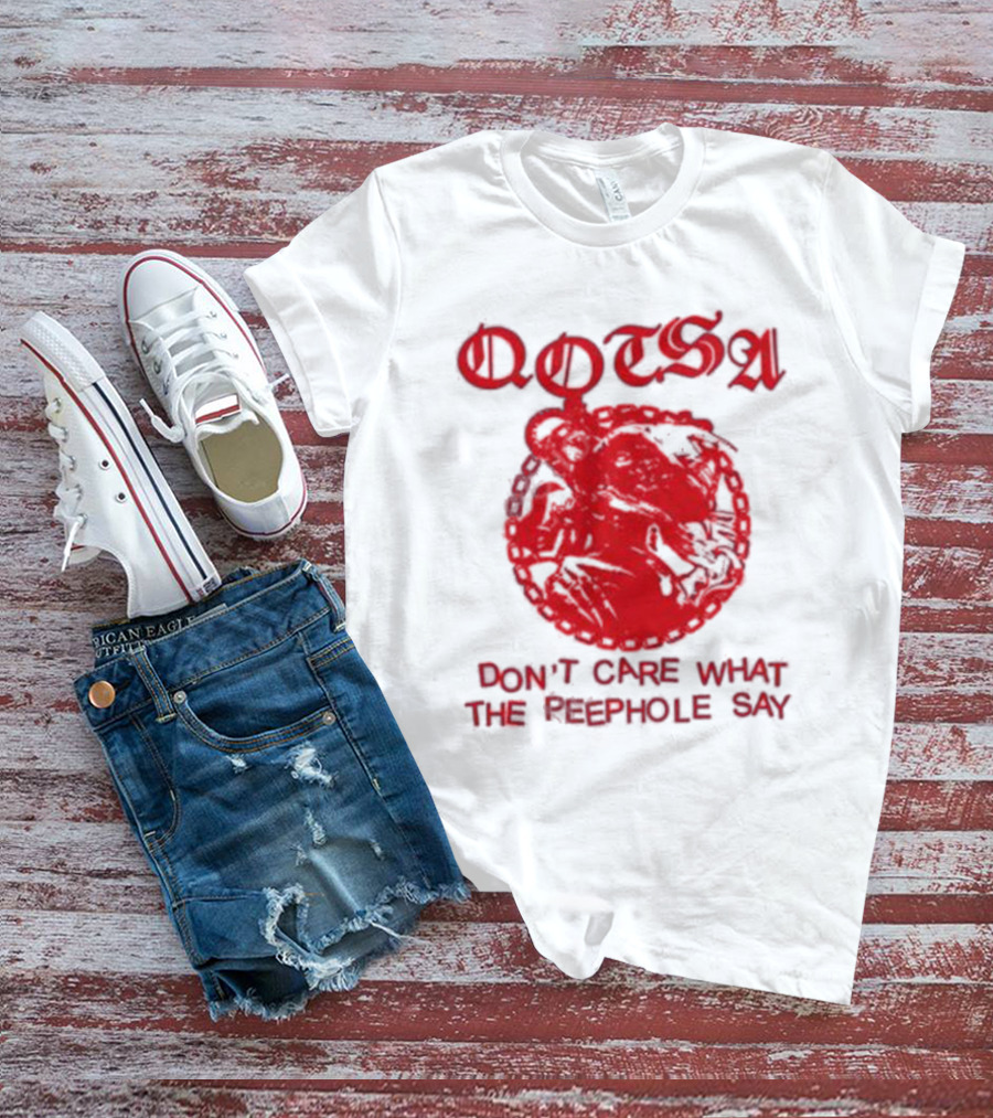 QOTSA Don't Care What The Peephole Say Red Skull T-Shirt