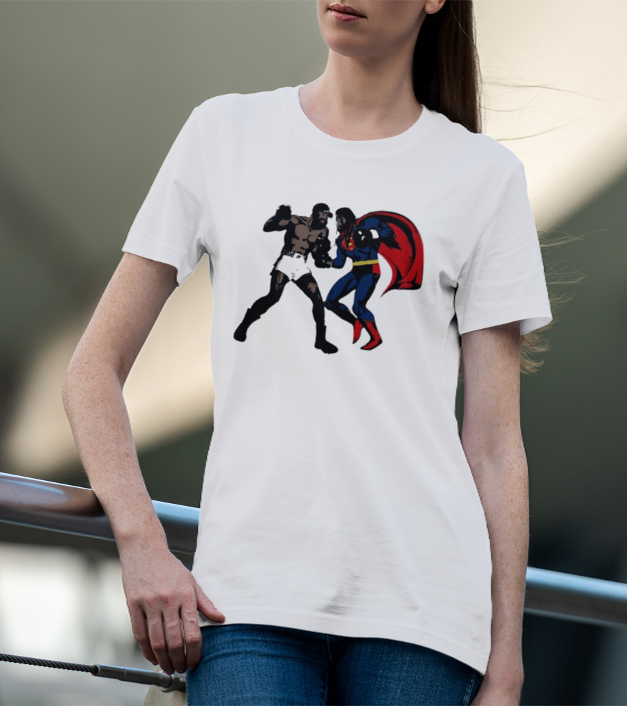 Superman Vs Muhammad Ali Iconic Showdown Classic Battle T-Shirt