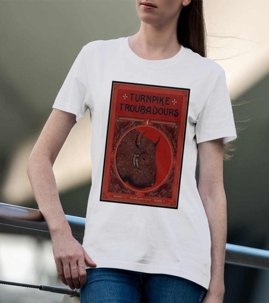Turnpike Troubadours November 11th Orlando Amphitheater Orlando FL Buffalo Head T-Shirt