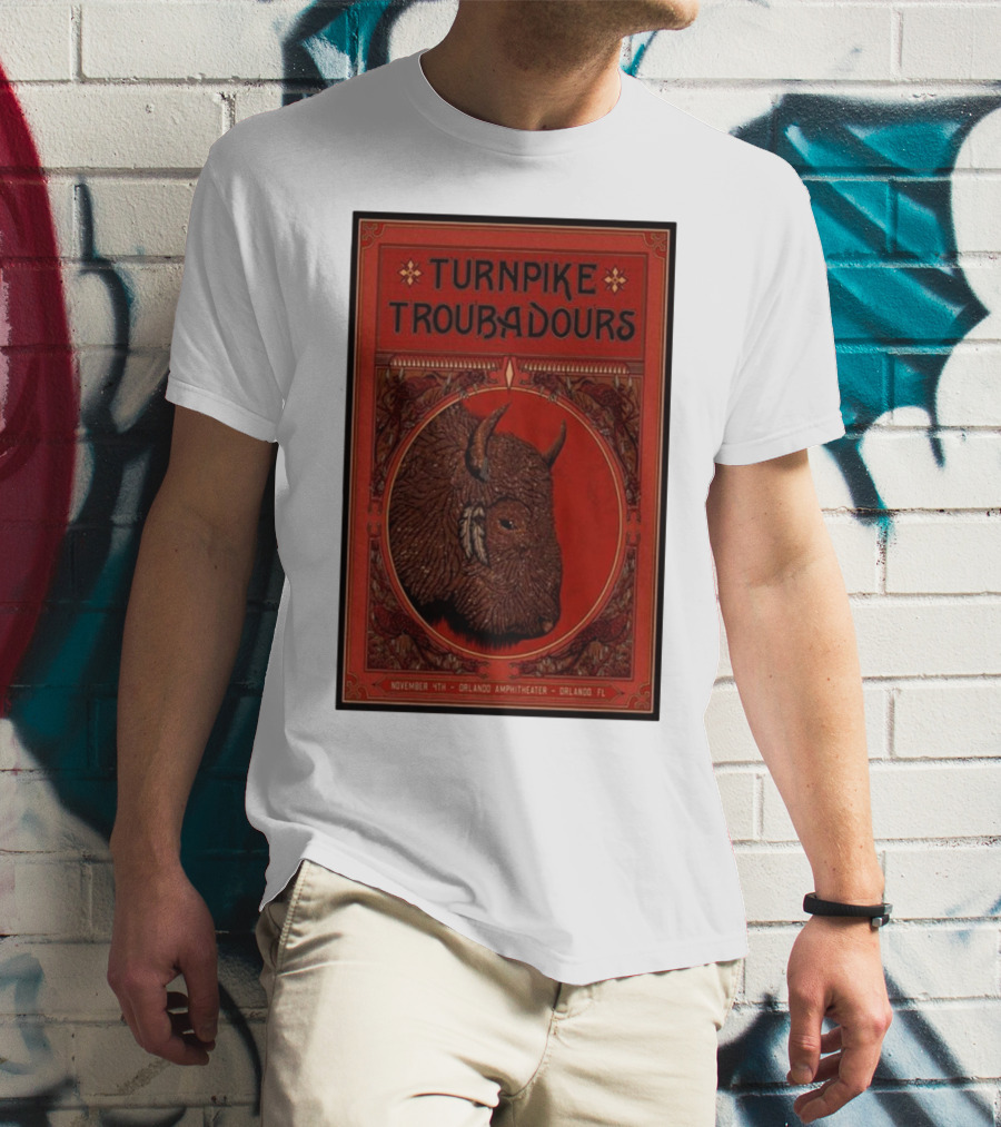 Turnpike Troubadours November 11th Orlando Amphitheater Orlando FL Buffalo Head T-Shirt