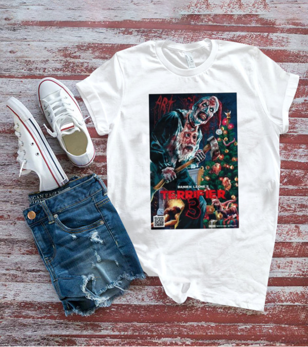 Damien Leone's Terrifier 3 Art Christmas Horror T-Shirt