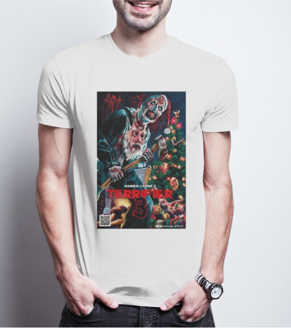 Damien Leone's Terrifier 3 Art Christmas Horror T-Shirt