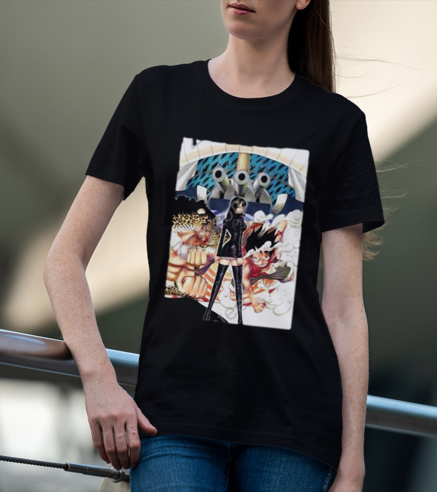 Geo Aw Enies Lobby Arc Animes Luffy Robin Lucci Cannon T-Shirt