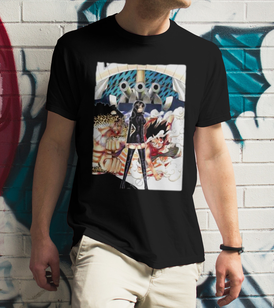 Geo Aw Enies Lobby Arc Animes Luffy Robin Lucci Cannon T-Shirt