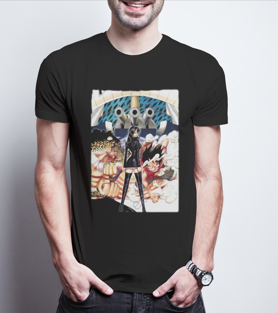 Geo Aw Enies Lobby Arc Animes Luffy Robin Lucci Cannon T-Shirt